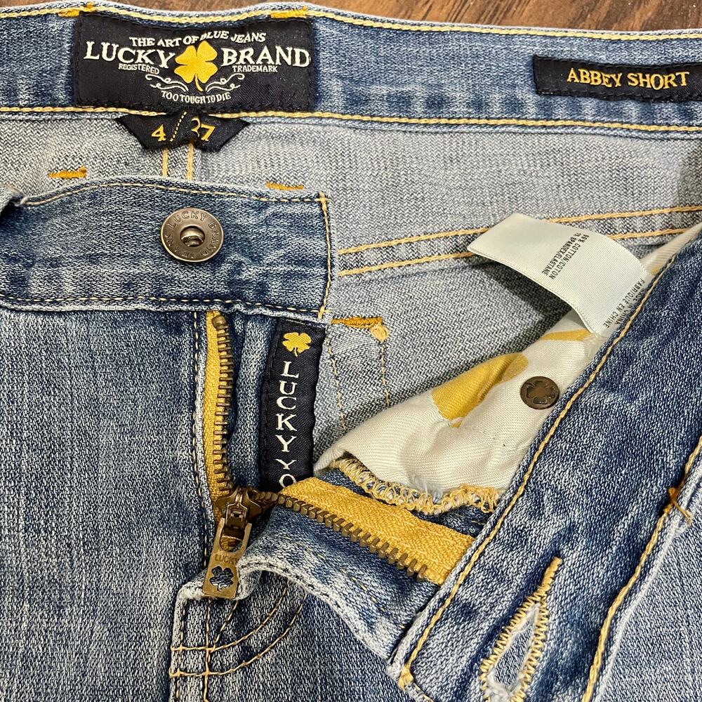Lucky Brand Light Wash Jean Denim Cutoff Abbey Shorts Sz 4 / 27 - Picture 6 of 10